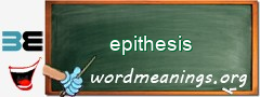 WordMeaning blackboard for epithesis